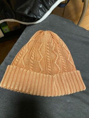 Free People Cable Knit Beanie in Burnt Orange